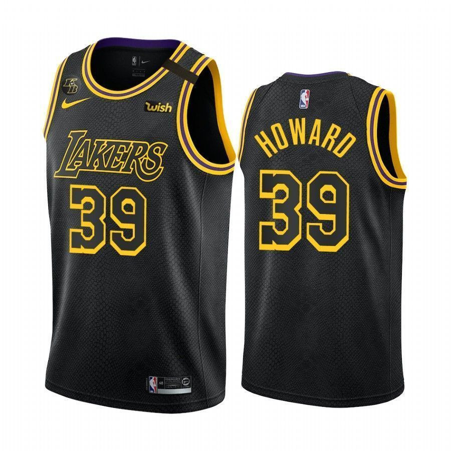 Los Angeles Lakers Dwight Howard 39 Black Mamba Inspired City NBA Jersey Men's