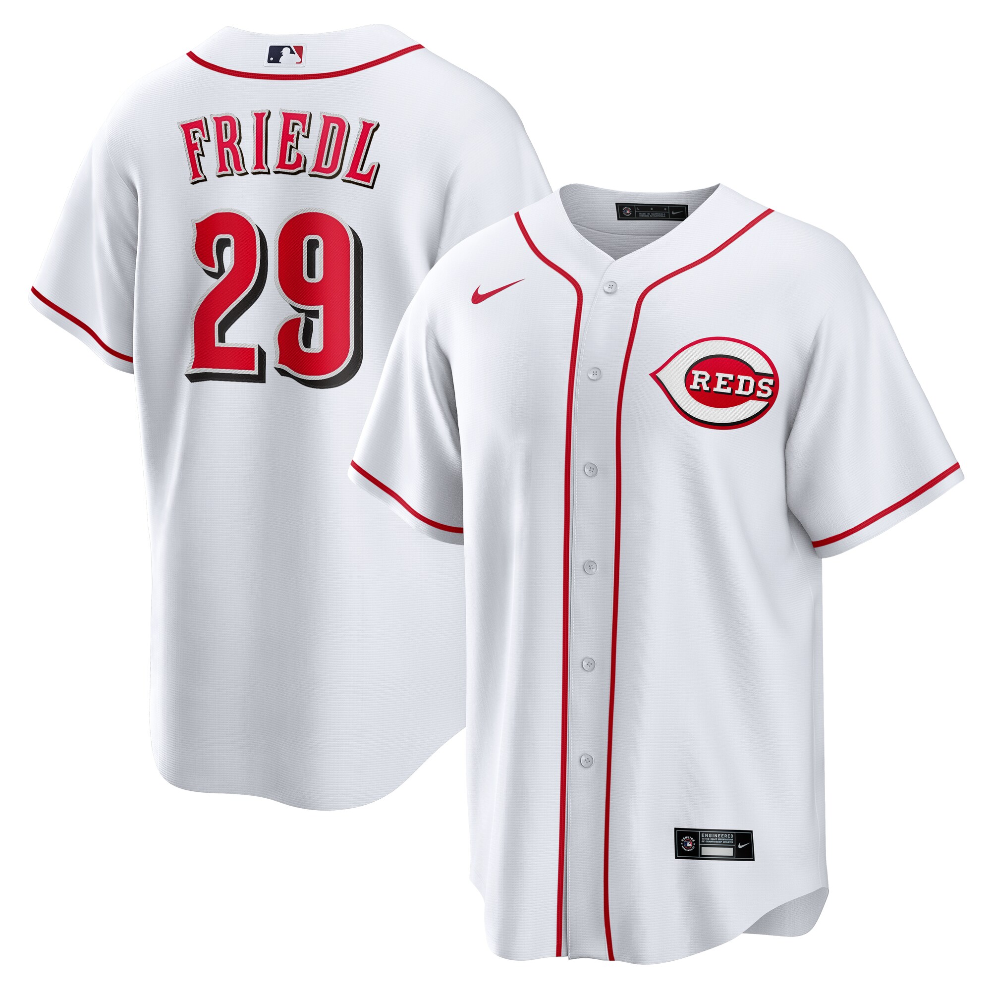 Cincinnati Reds TJ Friedl White Home MLB Jersey Men's