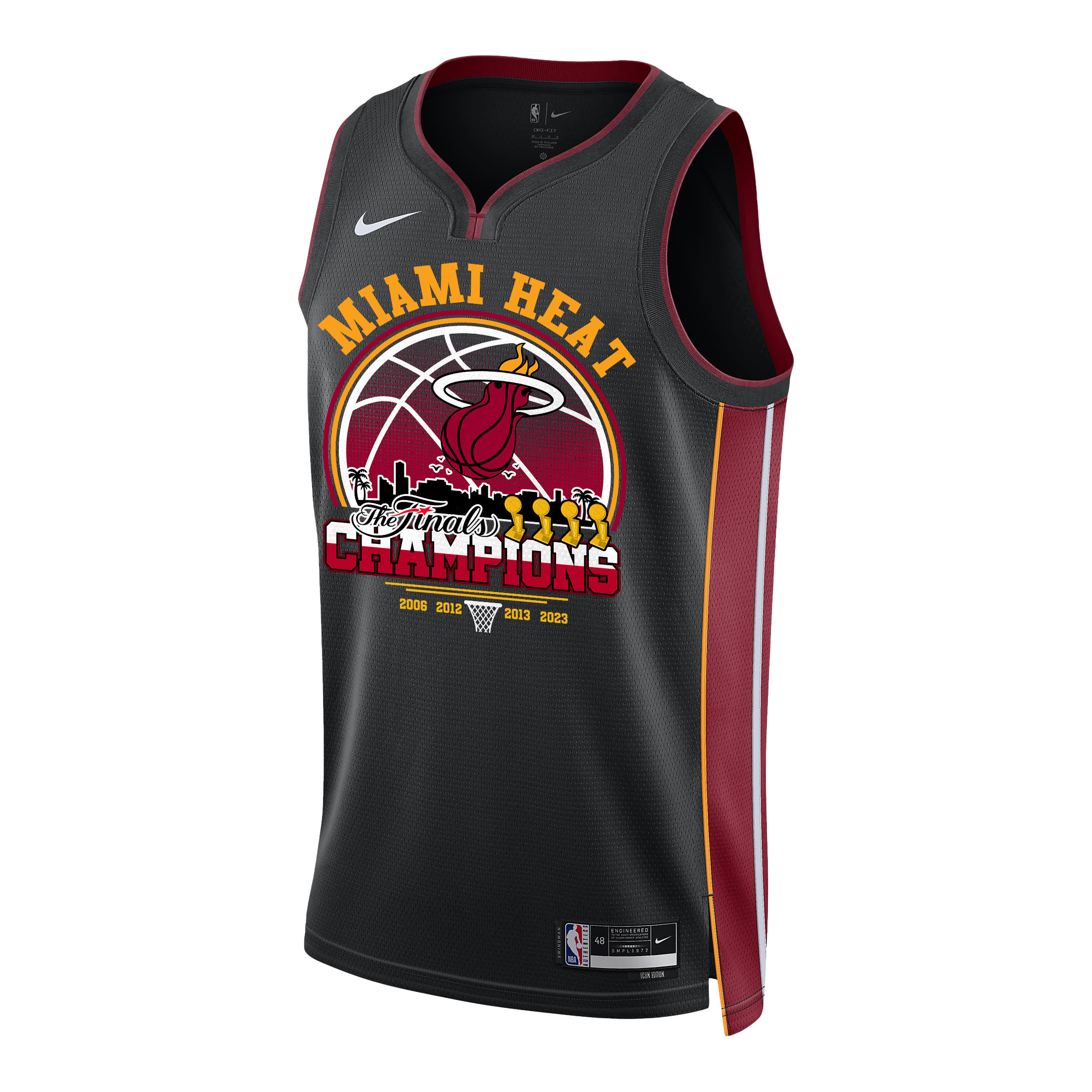 Miami Heat The 4th Finals Champions Glory 2023 Swingman Black NBA Jersey Men's