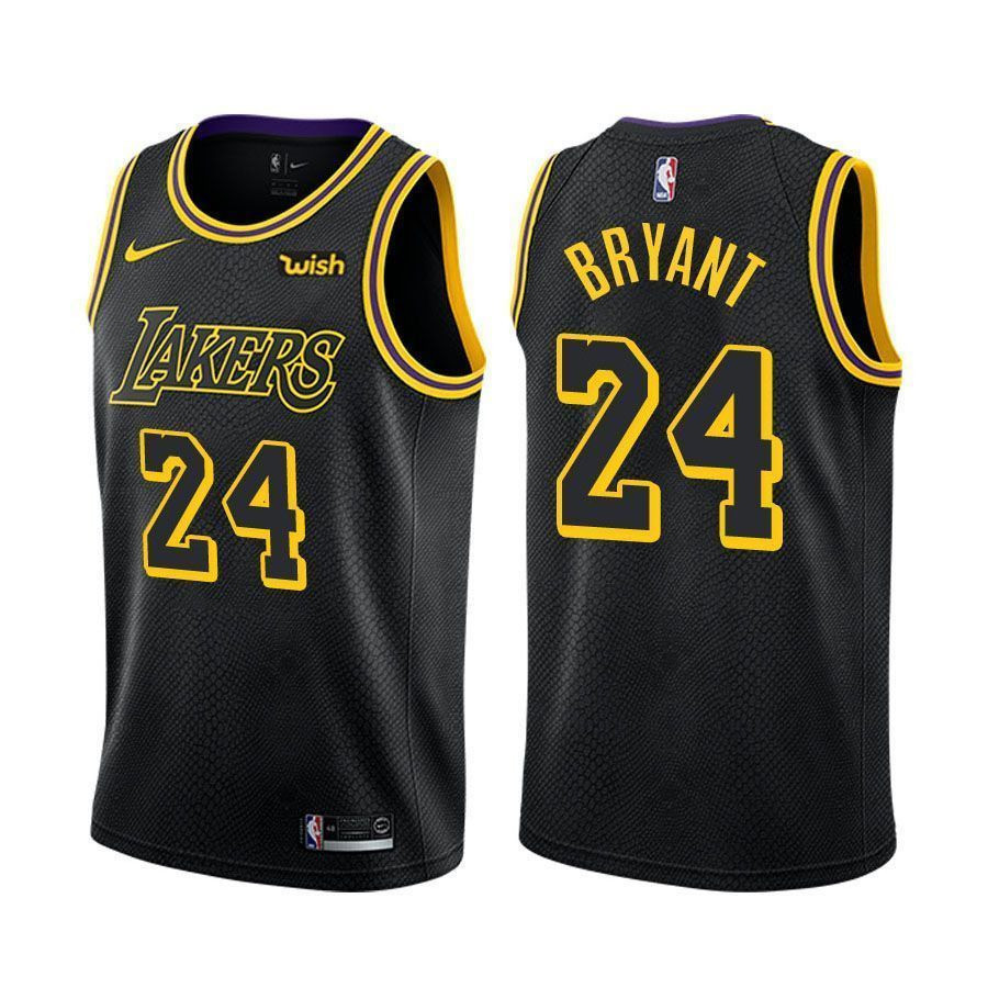 Los Angeles Lakers Kobe Bryant 24 Retire Player City Black NBA Jersey Men's
