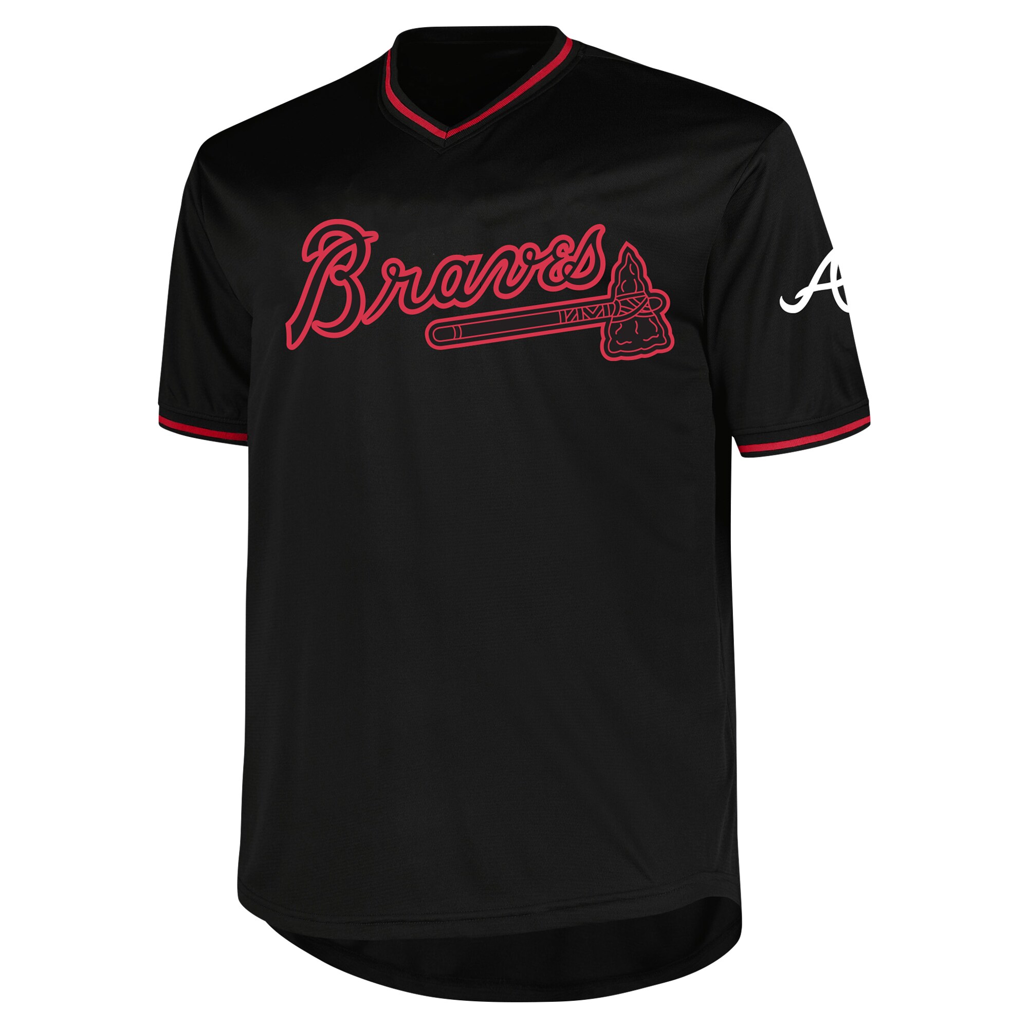Atlanta Braves Profile Black Big Tall Pop Fashion MLB Jersey Men's