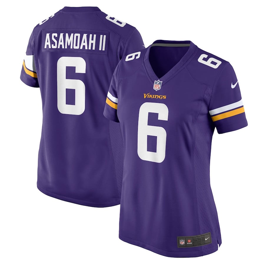 Brian Asamoah II 6 Minnesota Vikings Game Purple NFL Jersey Women's