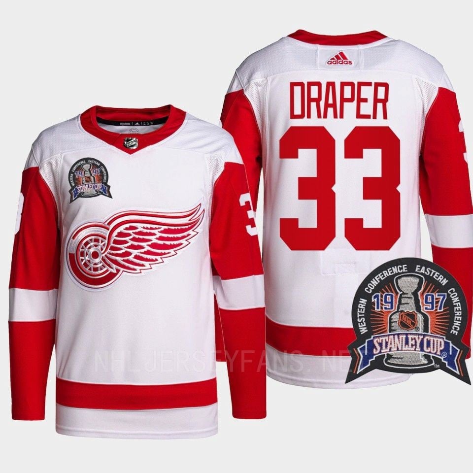 Kris Draper 33 1997 Stanley Cup Detroit Red Wings Red 25th Anniversary NHL Jersey Men's