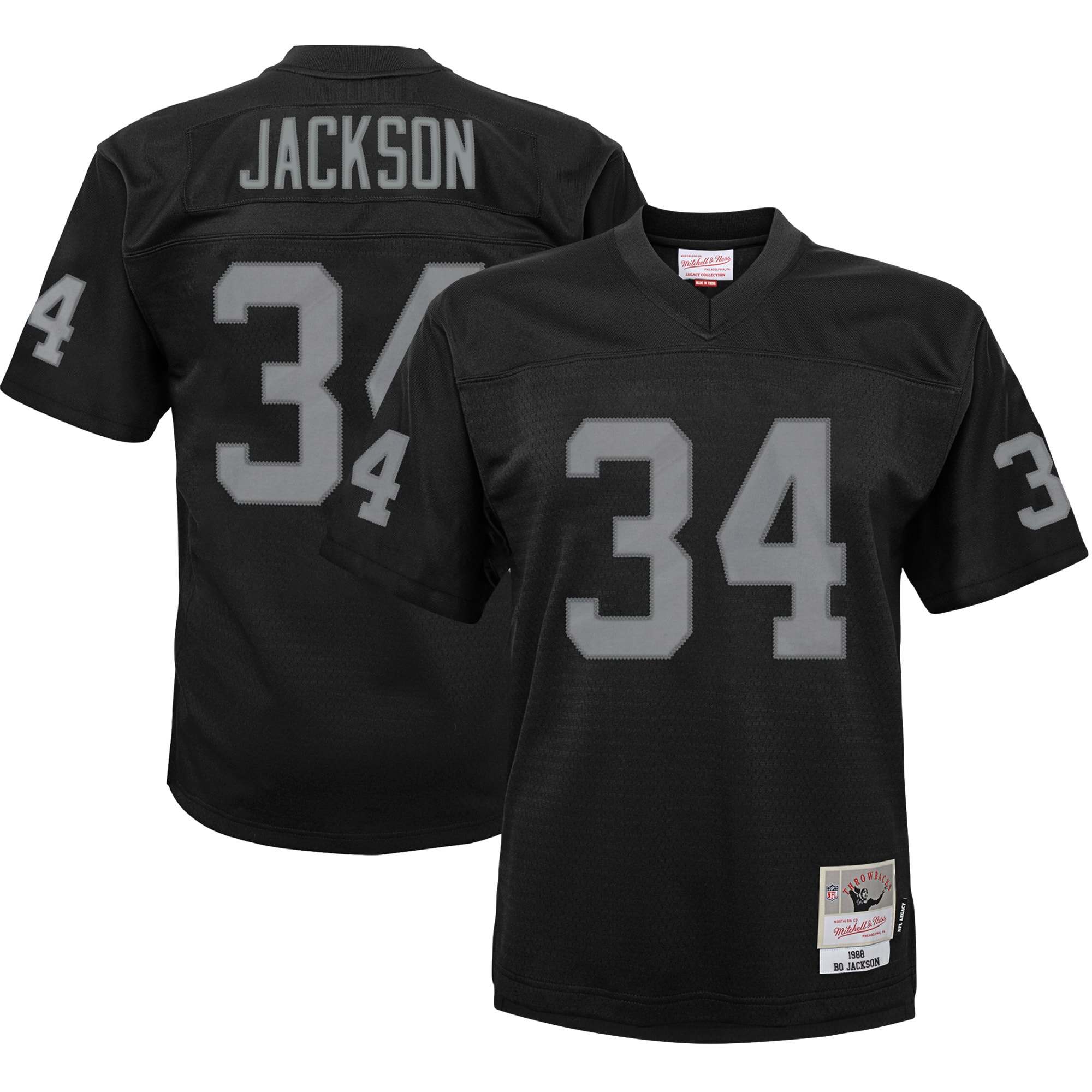 Infant Las Vegas Raiders Bo Jackson Mitchell Ness Black 1988 Retired Legacy NFL Jersey Men's