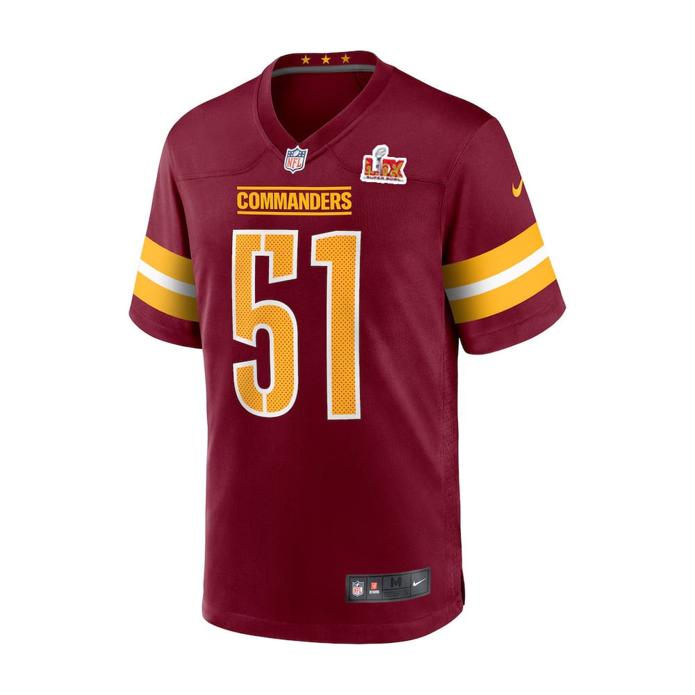 Bobby Hart #51 Washington Commanders Super Bowl LIX Burgundy NFL Jersey Youth