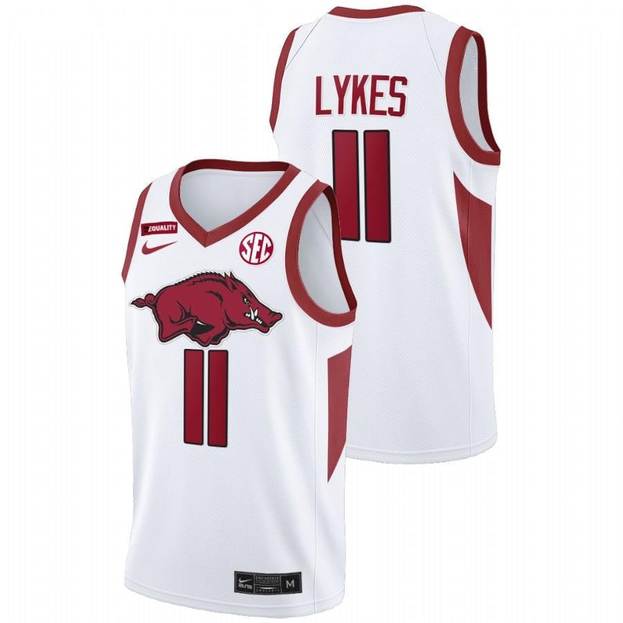 Arkansas Razorbacks Chris Lykes 11 202 White College Equality NCAA Jersey Men's