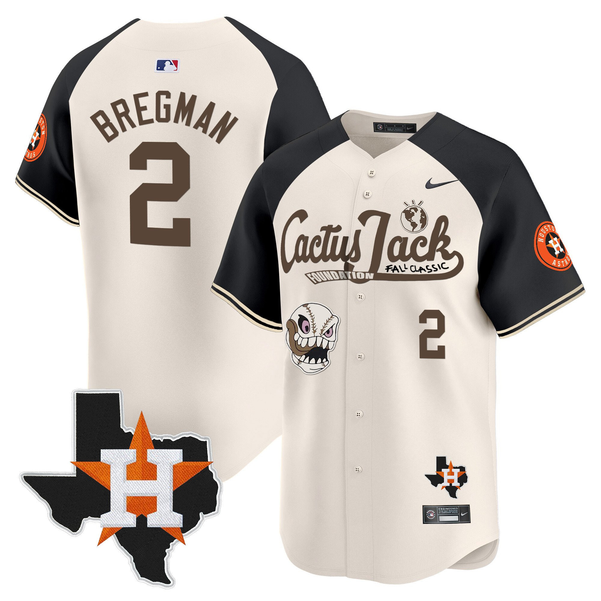 Alex Bregman 2 Houston Astros Cactus Jack Foundation Fall Classic Limited Men MLB Jersey Men's