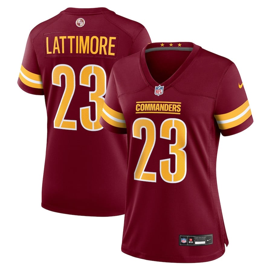 Marshon Lattimore 23 Washington Commanders Game Burgundy NFL Jersey Women's