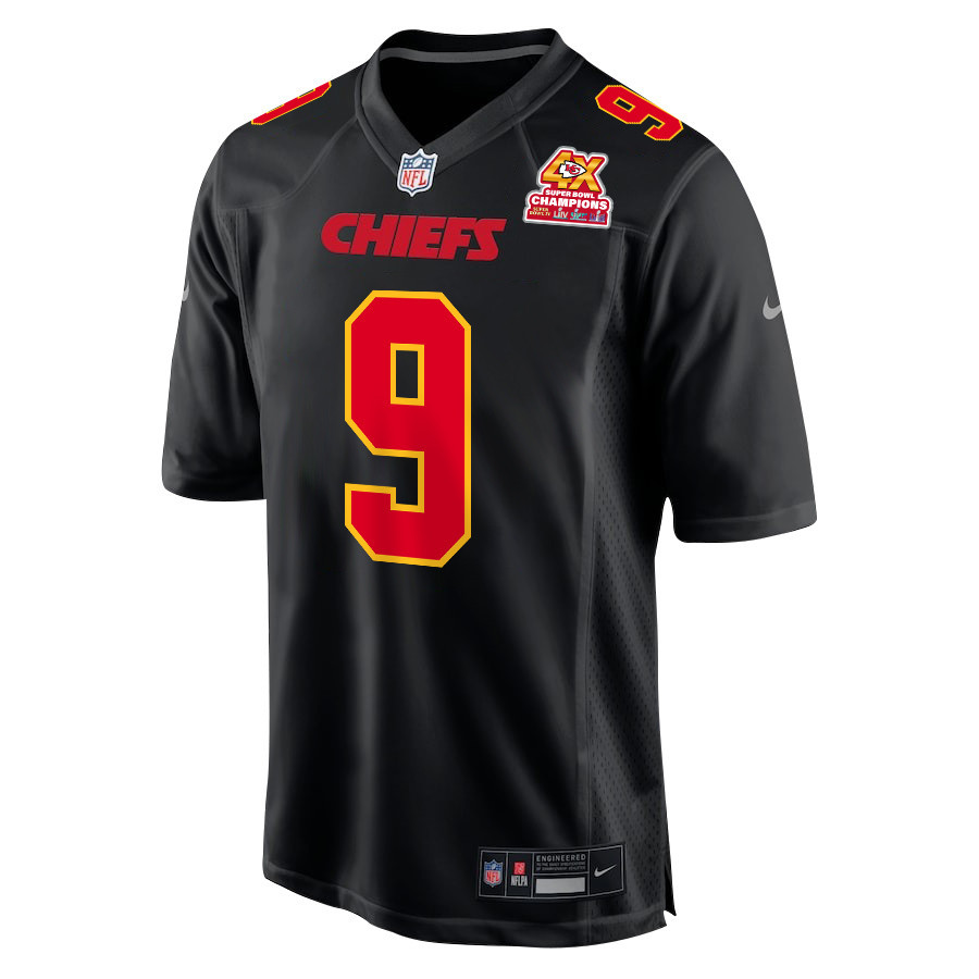 Blaine Gabbert 9 Kansas City Chiefs Super Bowl LVIII Champions 4X Fashion Game Carbon Black NFL Jersey Men's