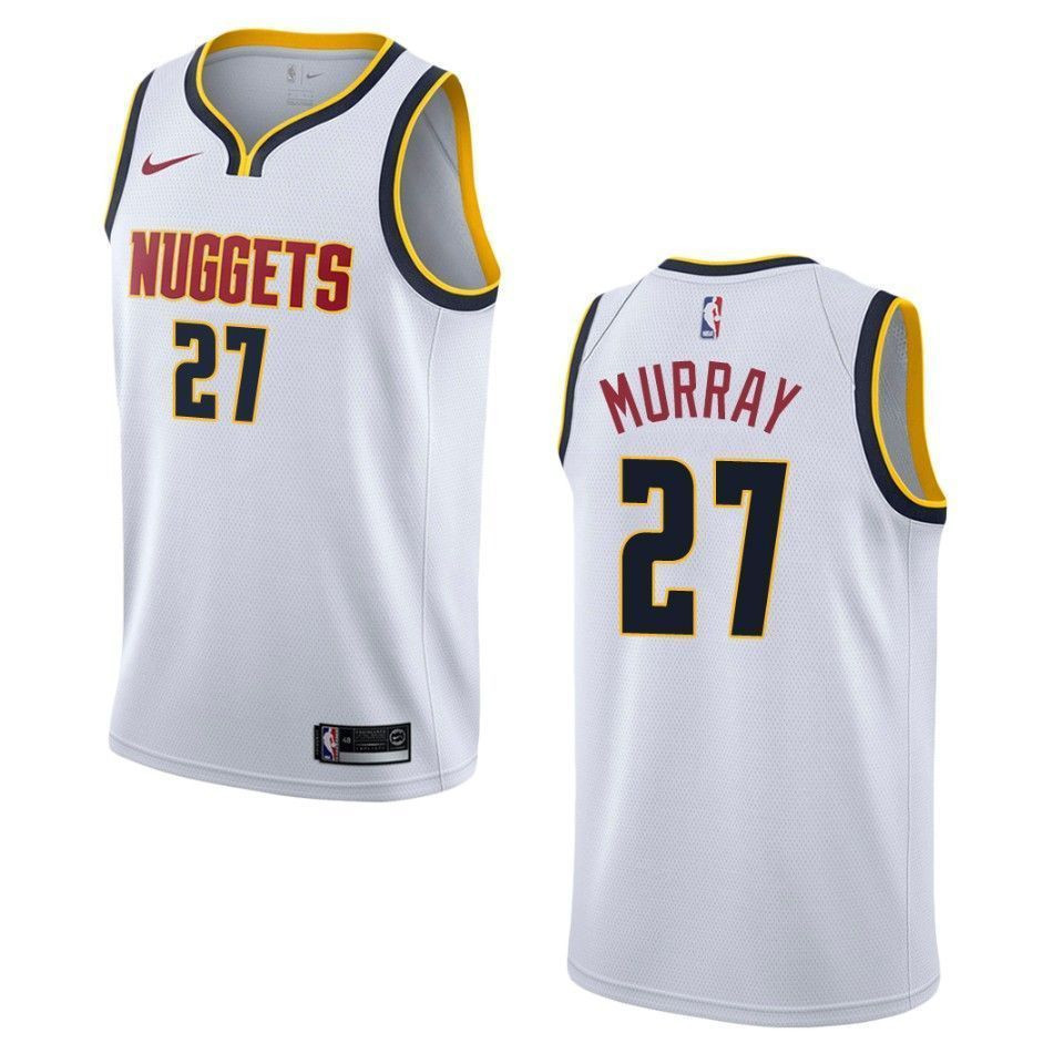 Denver Nuggets 27 Jamal Murray Association Swingman Wihte NBA Jersey Men's