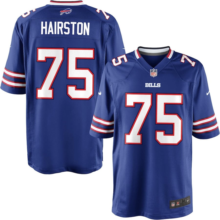 Chris Hairston 75 Buffalo Bills Team Color Game NFL Jersey Youth