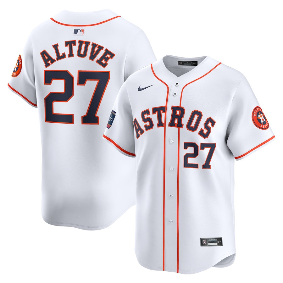 Jose Altuve 27 Houston Astros 2024 World Tour Mexico City Series Home Limited White MLB Jersey Men's