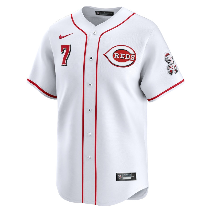 Spencer Steer 7 Cincinnati Reds Home Limited White MLB Jersey Men's