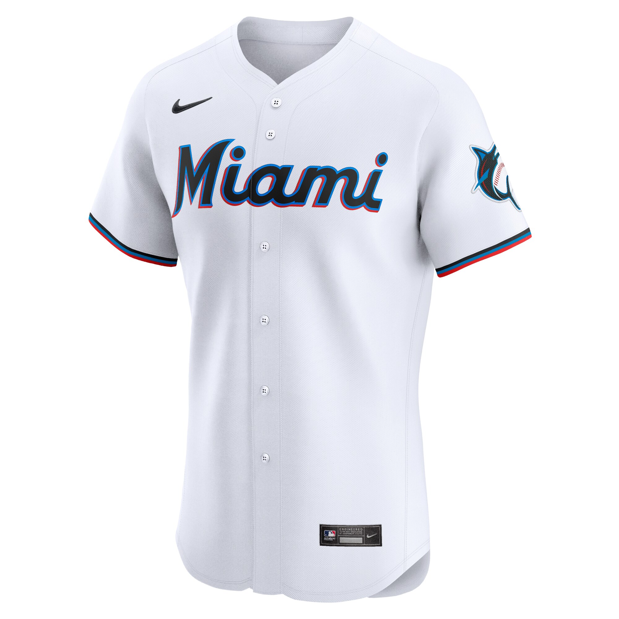 Miami Marlins White Home Elite MLB Jersey Men's