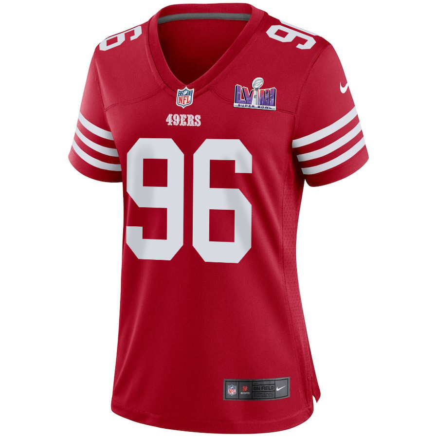 T.Y. McGill 96 San Francisco 49ers Super Bowl LVIII Patch Game Scarlet NFL Jersey Women's