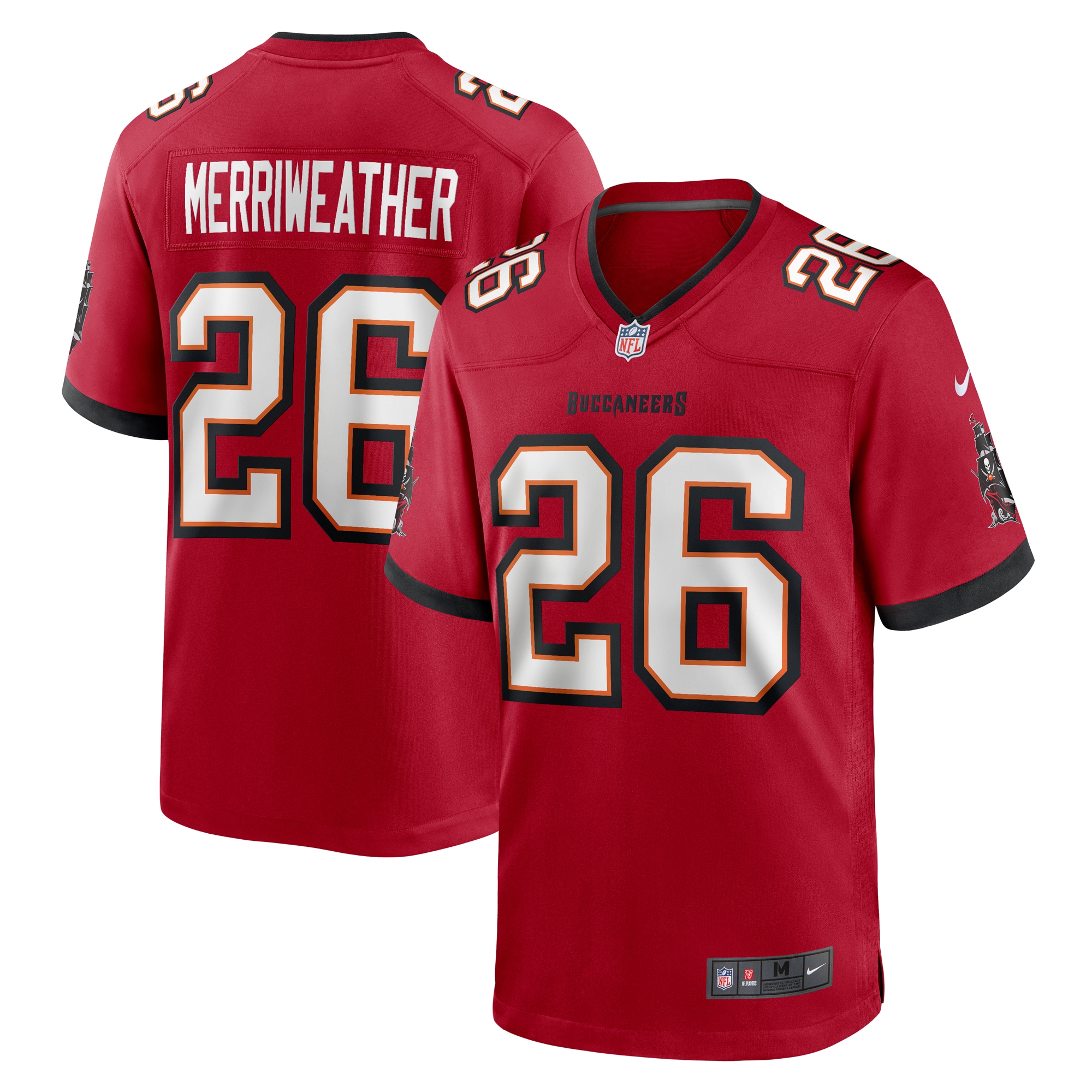 Tampa Bay Buccaneers Kaevon Merriweather Red Game NFL Jersey Men's