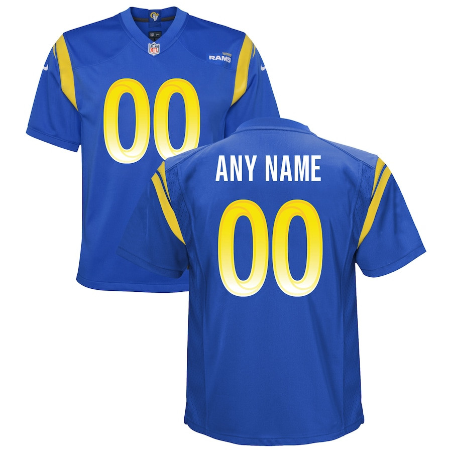 Los Angeles Rams Custom Game Royal NFL Jersey Youth