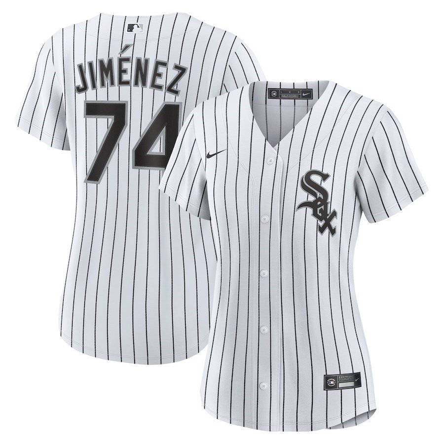 Eloy Jimenez 74 Chicago White Sox Home Player White MLB Jersey Women's