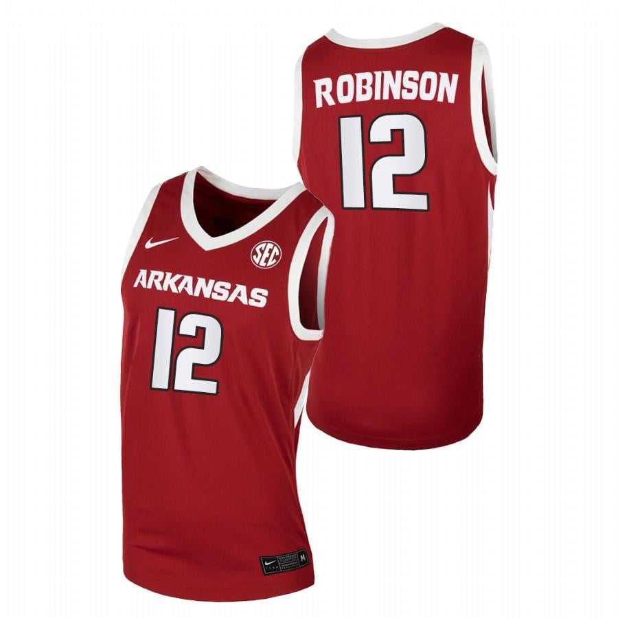 Arkansas Razorbacks 12 Cardinal Khalen Robinson Away College NCAA Jersey Men's
