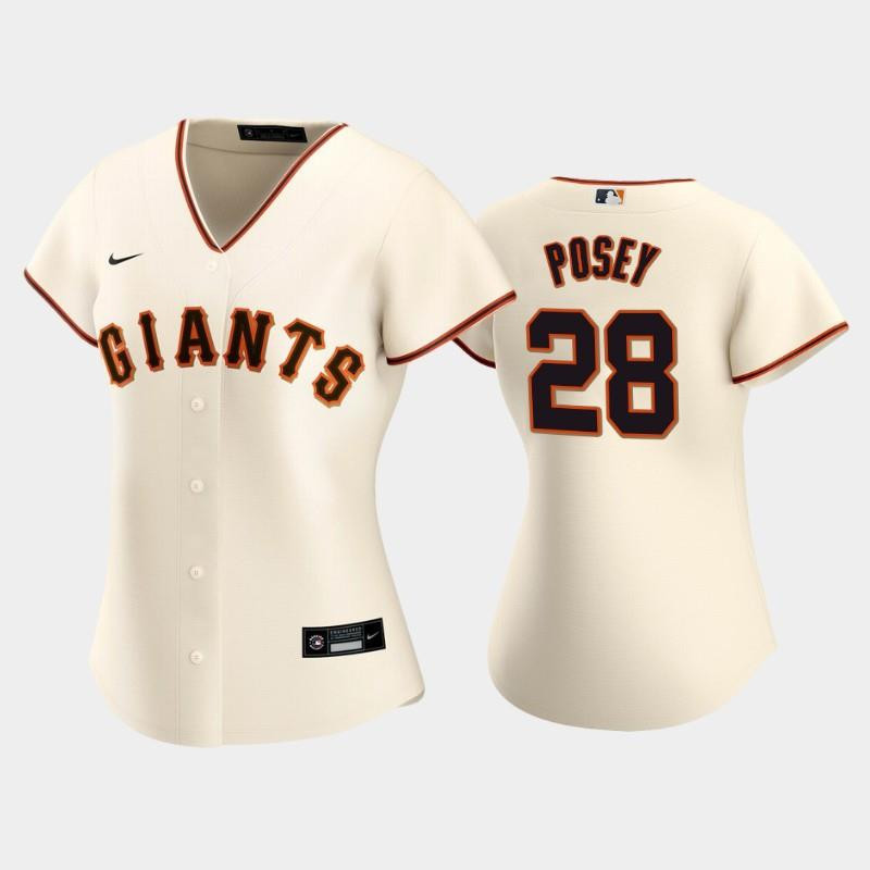 San Francisco Giants 28 Buster Posey Home Cream MLB Jersey Women's