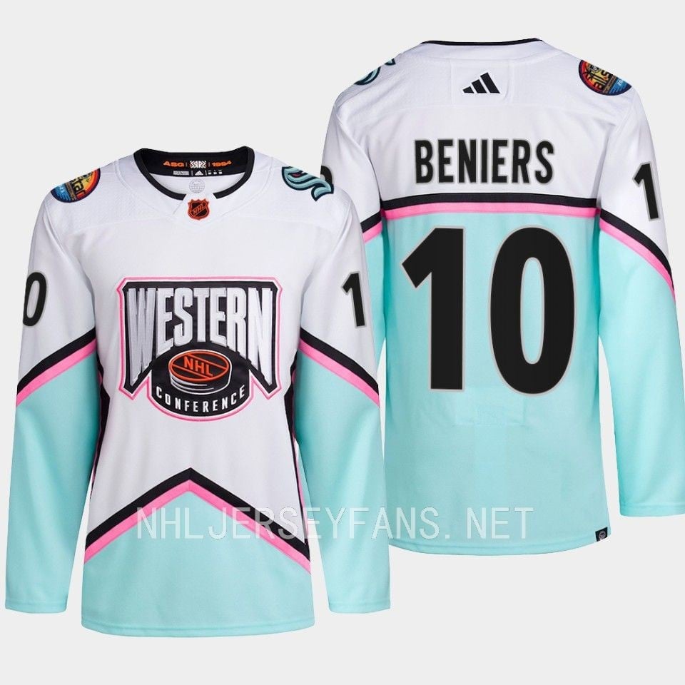 Matty Beniers 10 Kraken 2023 All Star Western Conference White NHL Jersey Men's