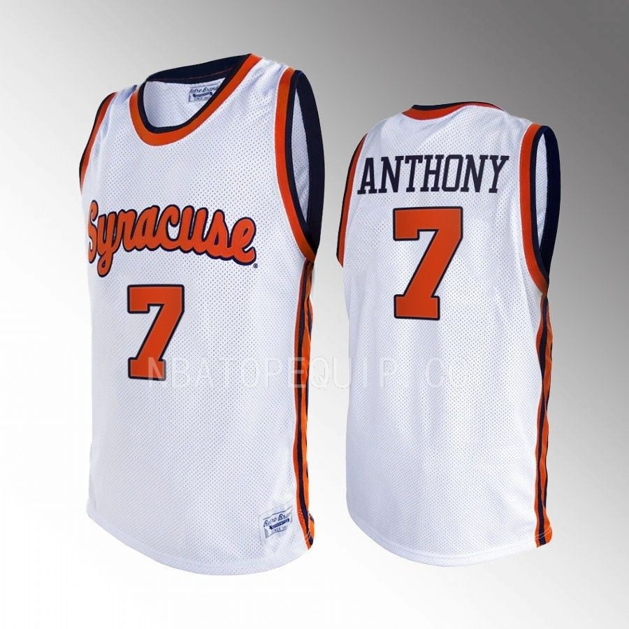 Kiyan Anthony 7 Syracuse Orang White Retro Class Of 2025 NCAA Jersey Men's