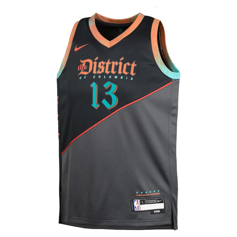 Jordan Poole 13 Washington Wizards 2023/24 City Edition Swingma Black NBA Jersey Youth