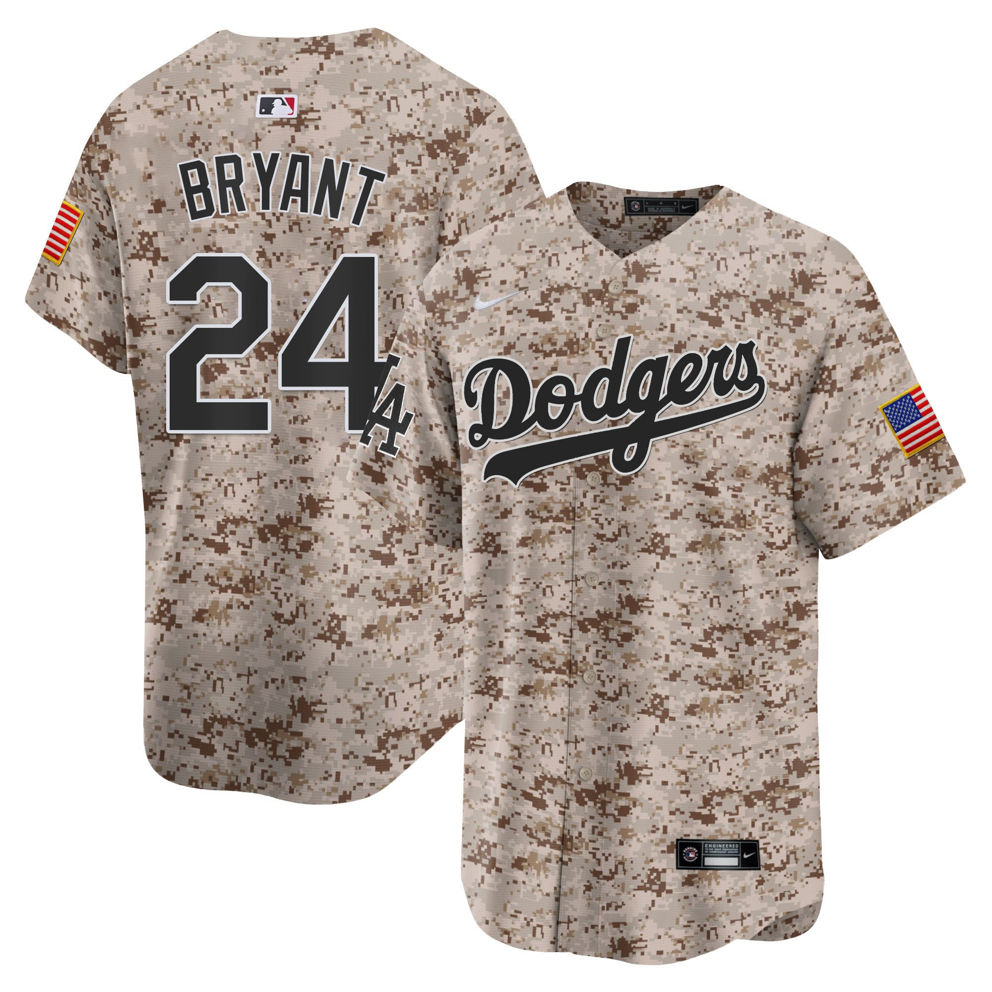 Kobe Bryant 24 Los Angeles Dodgers USMC Alternate Limited Desert MLB Jersey Men's