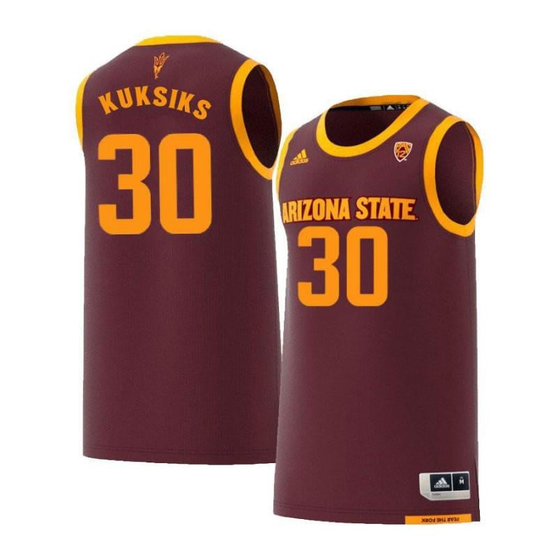 30 Rihards Kuksiks Maroon Retro Arizona State Sun Devils NCAA Jersey Men's