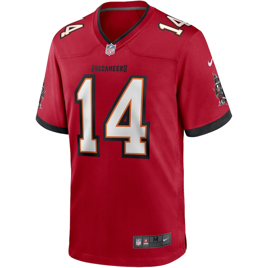 Brad Johnson 14 Tampa Bay Buccaneers Game Retired Red NFL Jersey Men's