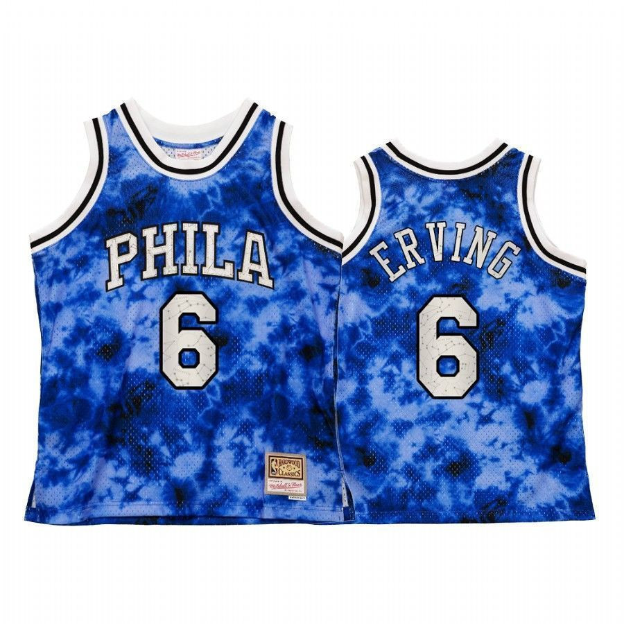 Philadelphia 76ers Julius Erving Galaxy Constellation Royal Vintage NBA Jersey Men's