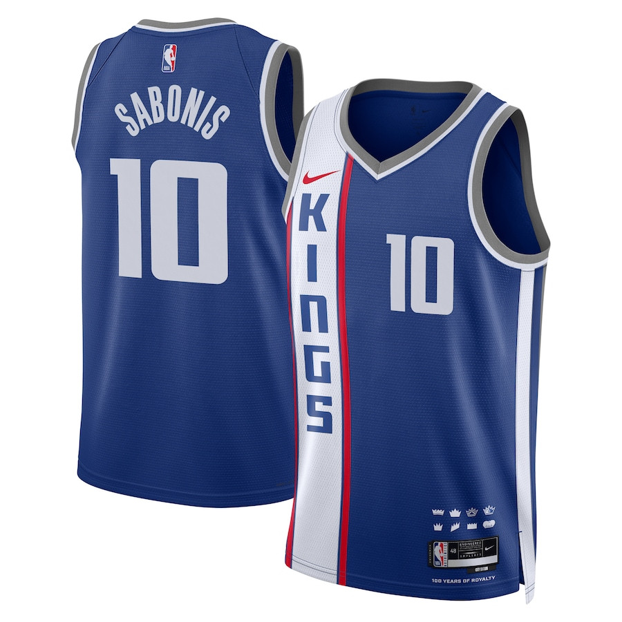 Domantas Sabonis 10 Sacremento Kings 2023/24 City Edition Swingman Blue NBA Jersey Men's