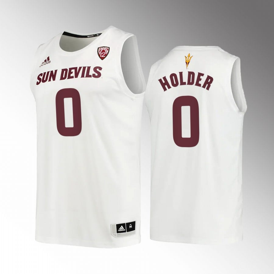 Tra Holder 0 Arizona State Sun Devil White College NCAA Jersey Men's
