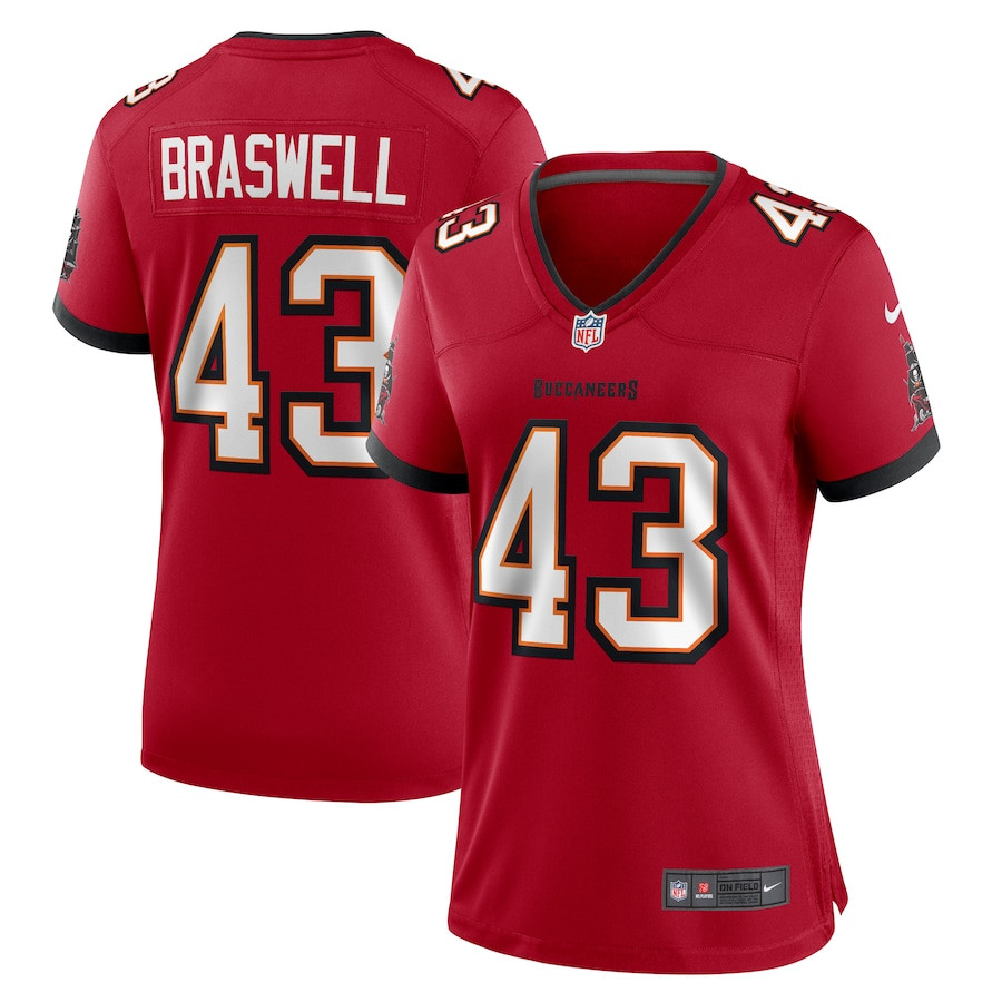 Chris Braswell 43 Tampa Bay Buccaneers Game Red NFL Jersey Women's