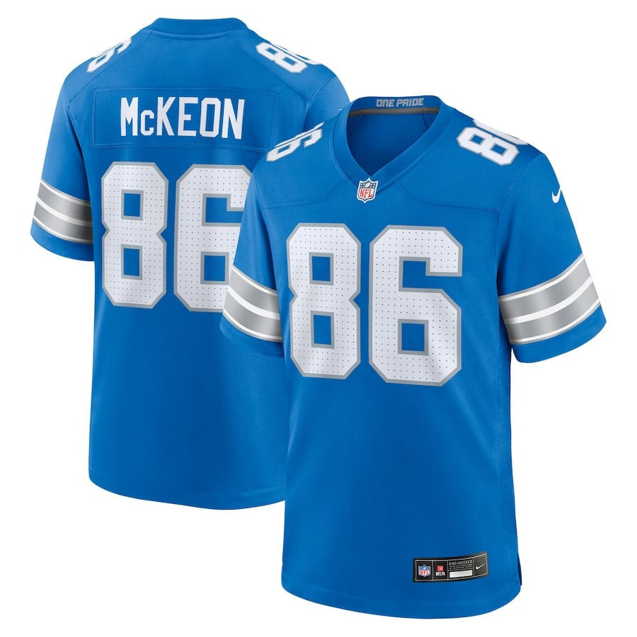 Sean McKeon 86 Detroit Lions Game Blue NFL Jersey Men's