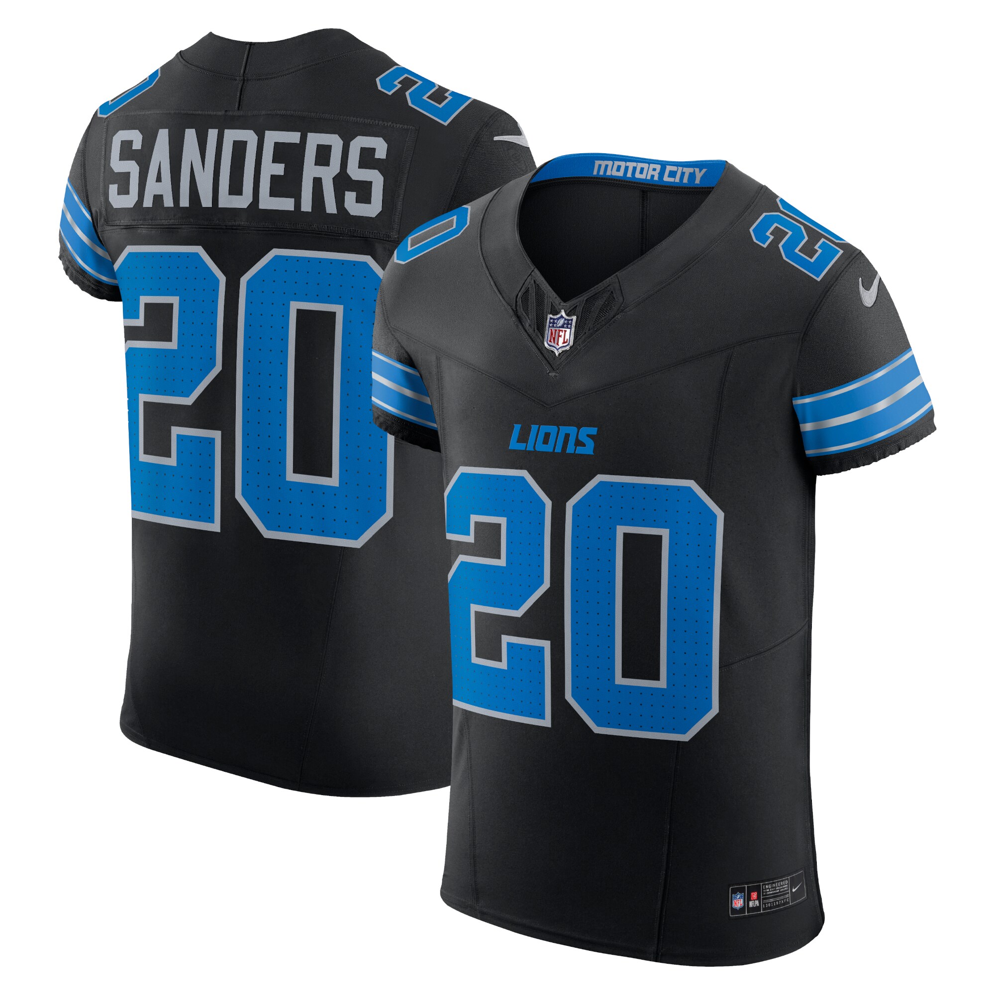 Detroit Lions Barry Sanders Black Retired Player Alternate Vapor F.U.S.E. Elite NFL Jersey Men's
