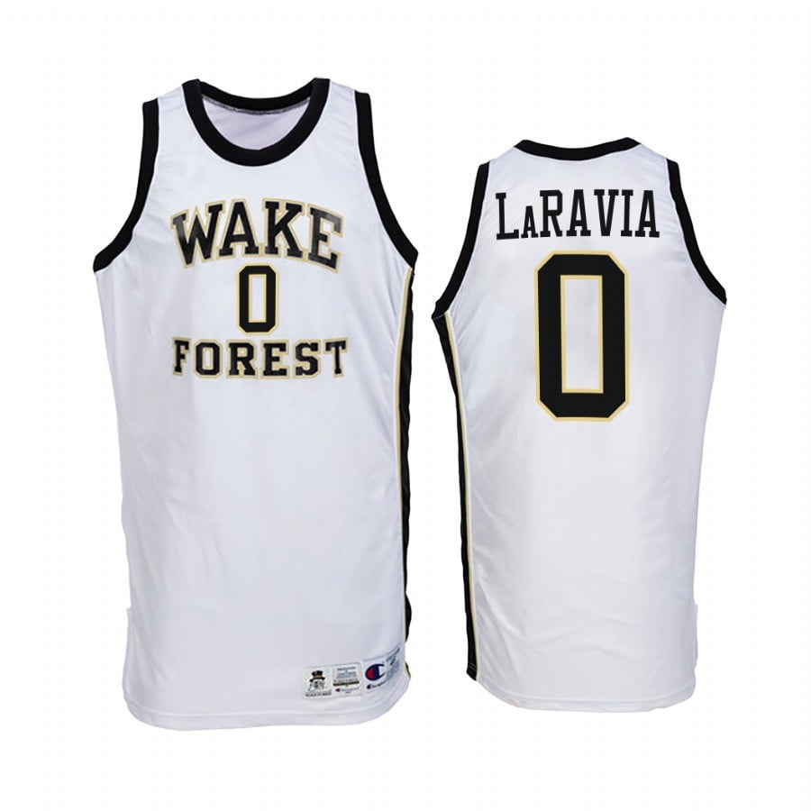 Wake Forest Demon Deacons Jake LaRavia 0 College White Throwback Uniform NCAA Jersey Men's
