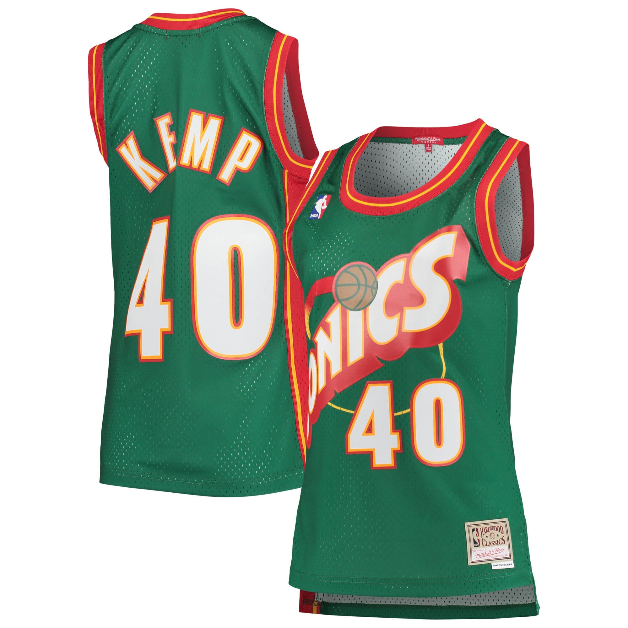 Mitchell Ness Shawn Kemp Green Seattle SuperSonics 1995/96 Hardwood Classics Swingman NBA Jersey Women's