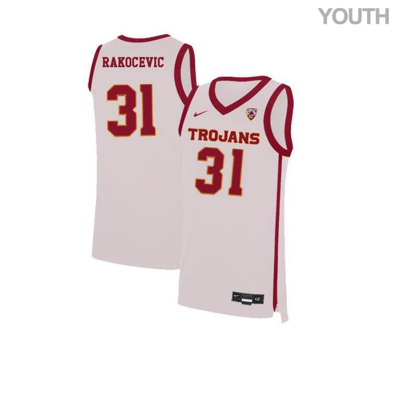 31 Nick Rakocevi White Elite USC Trojans NCAA Jersey Youth