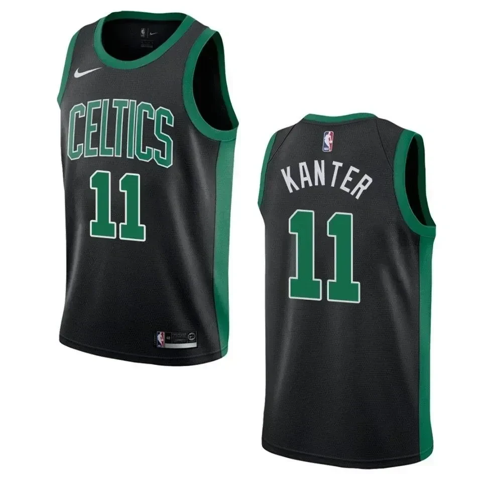 Boston Celtics 11 Enes Kanter Statement Swingman Black NBA Jersey Men's