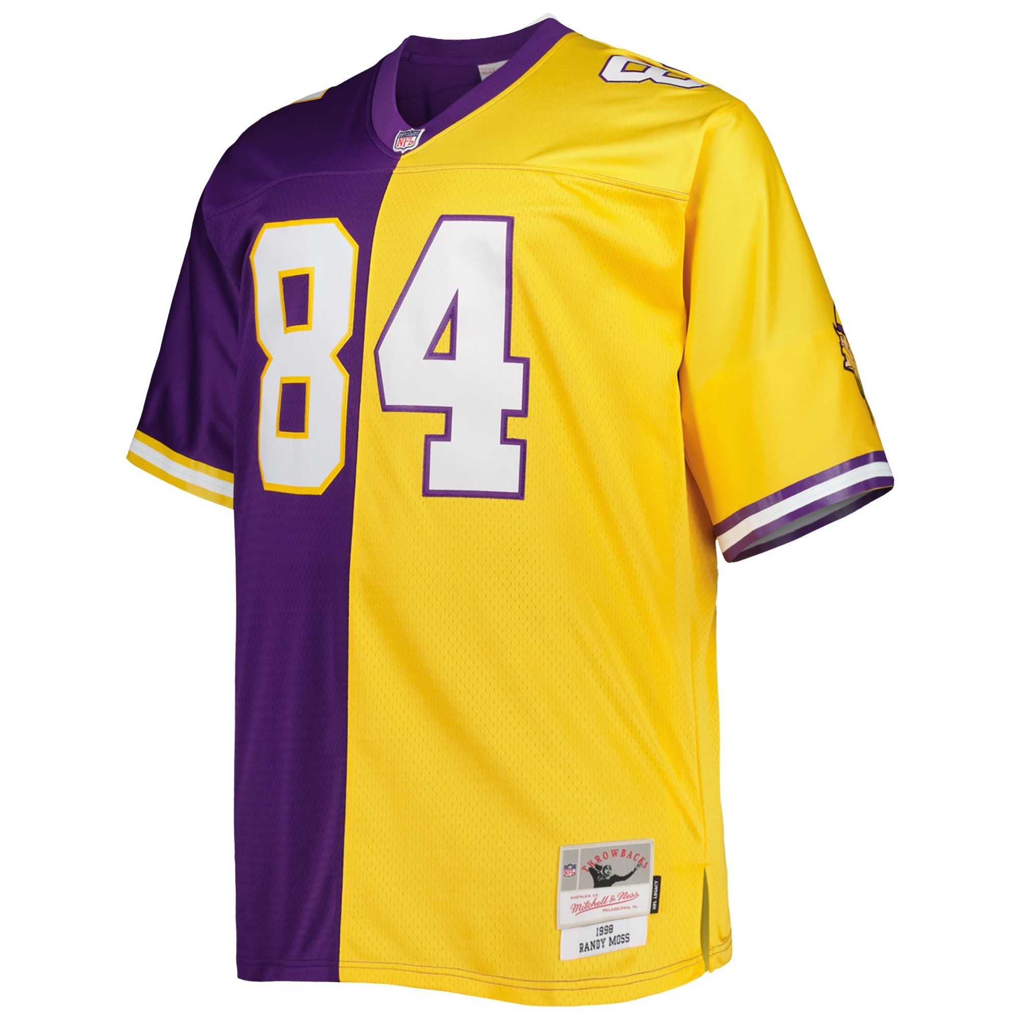 Minnesota Vikings Randy Moss Mitchell Ness Purple/Gold Big Tall Split Legacy Retired Player NFL Jersey Men's