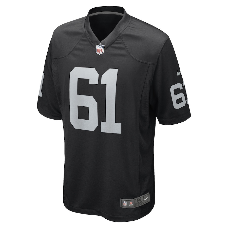 Jordan Meredith 61 Las Vegas Raiders Team Game Black NFL Jersey Men's