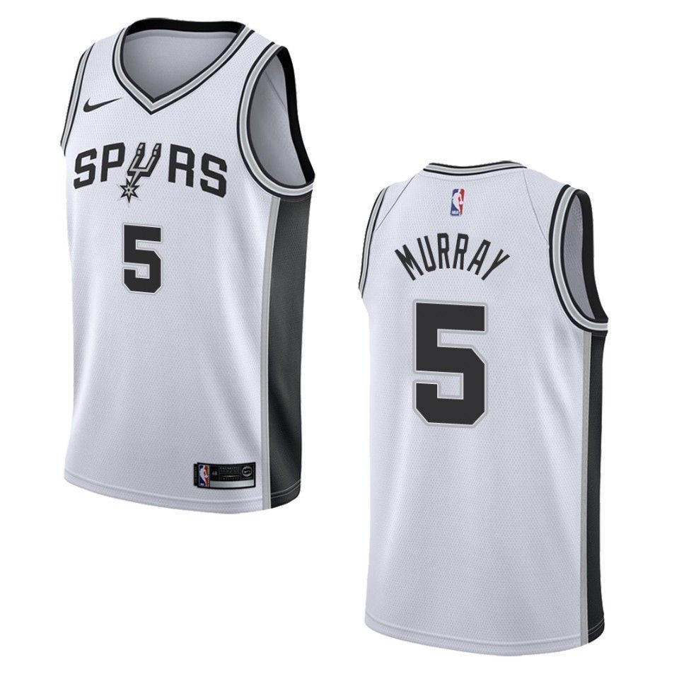 San Antonio Spurs 5 Dejounte Murray Association Swingman White NBA Jersey Men's