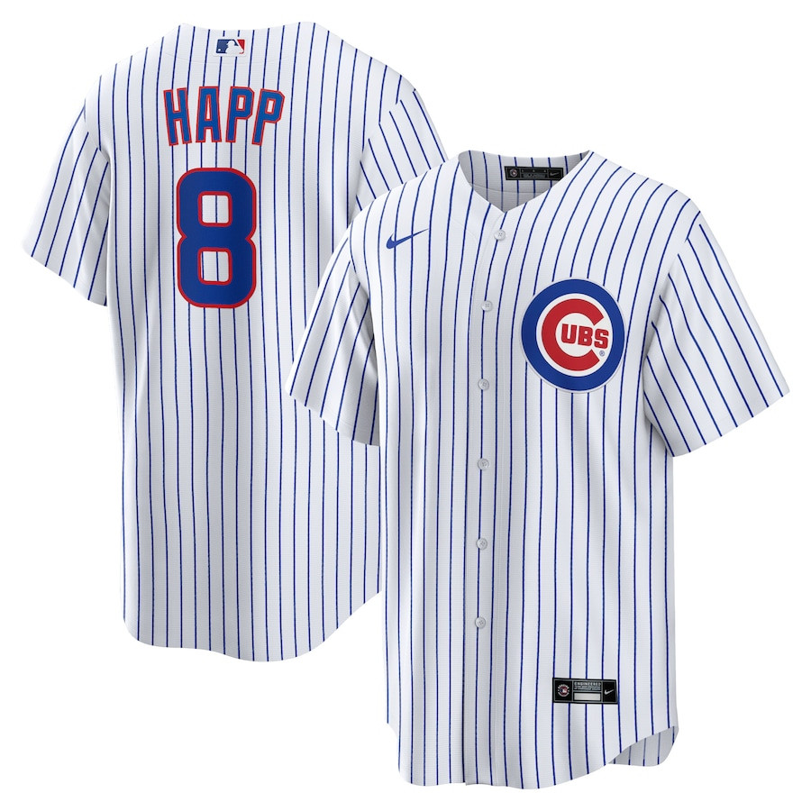 Ian Happ 8 Chicago Cubs Home White MLB Jersey Men's