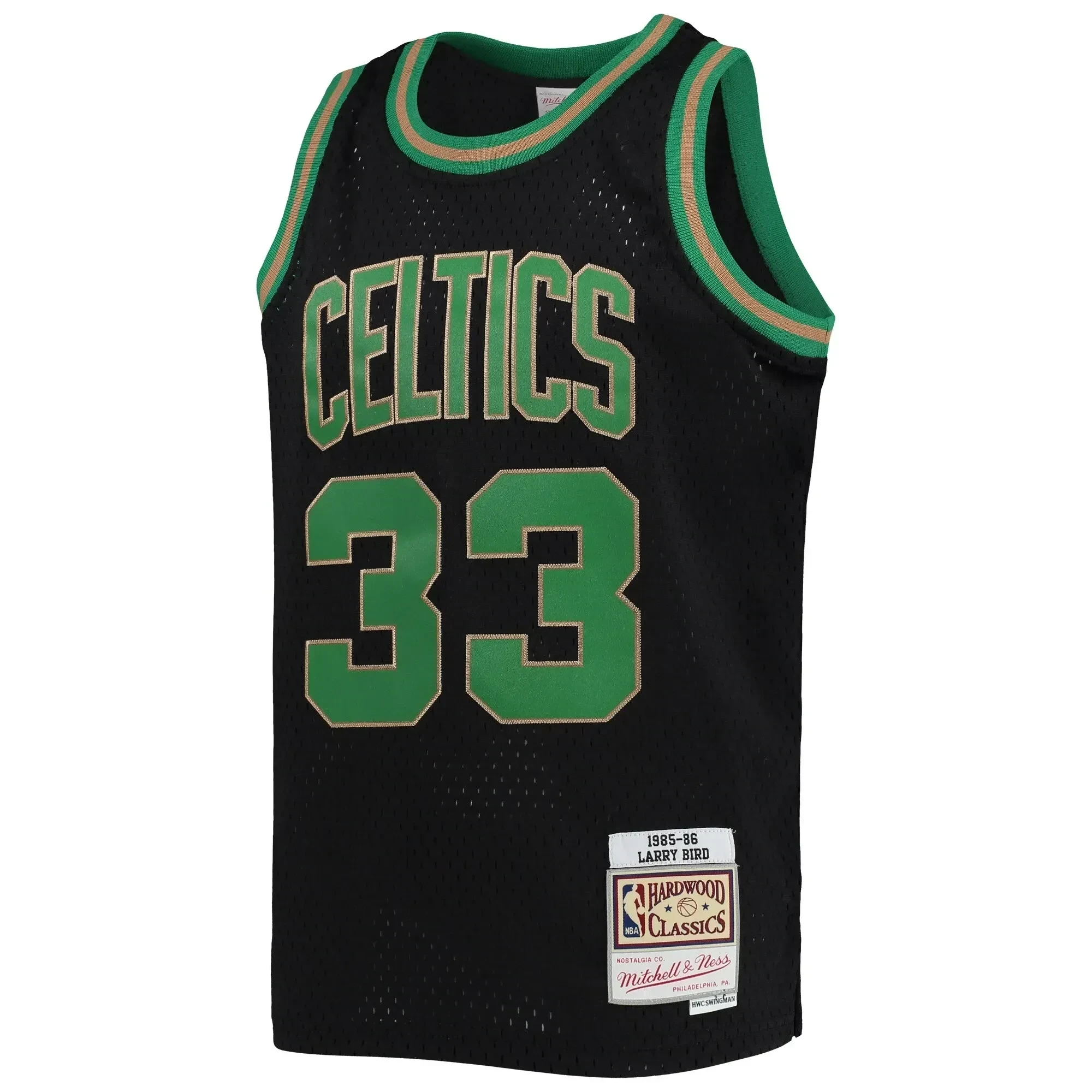 Larry Bird Boston Celtics Mitchell&Nes 1985-86 Hardwood Classics Reload Black NBA Jersey Youth