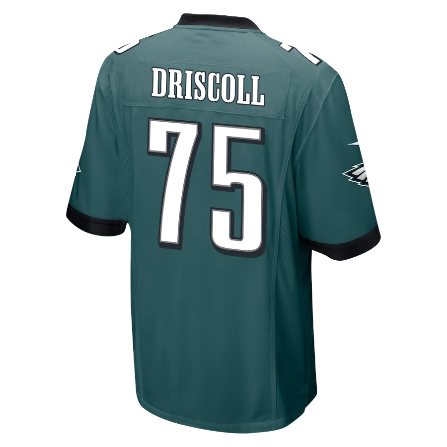 Jack Driscoll 75 Philadelphia Eagles Super Bowl LIX New Orleans Patch Game Midnight Green NFL Jersey Men's