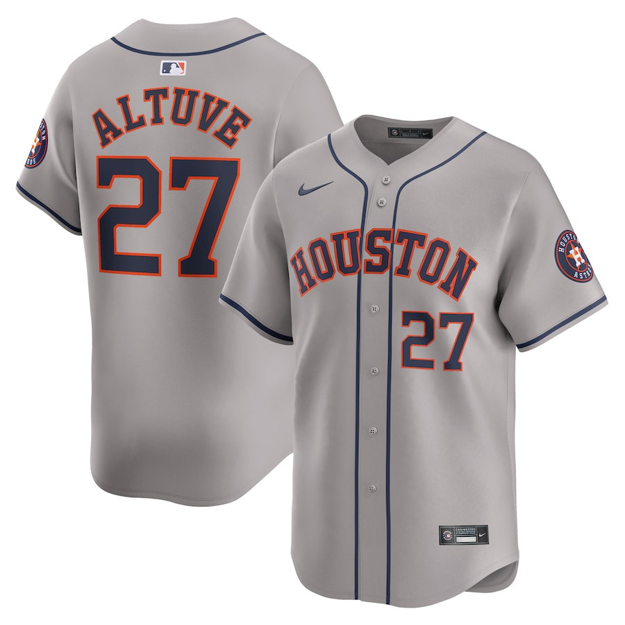 Jose Altuve 27 Houston Astros Away Limited Player Gray MLB Jersey Men's