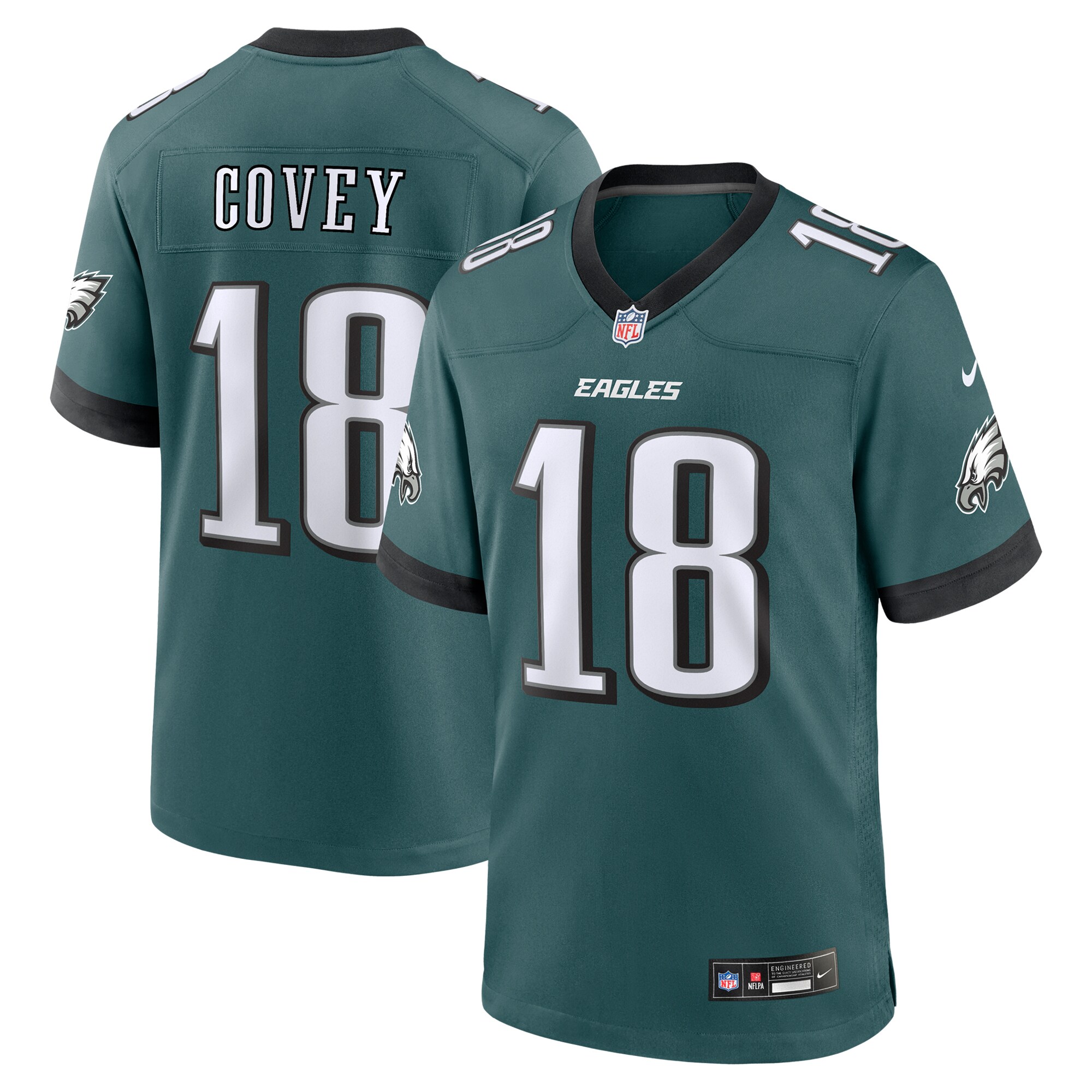 Philadelphia Eagles Britain Covey Midnight Green Team Game NFL Jersey Men's