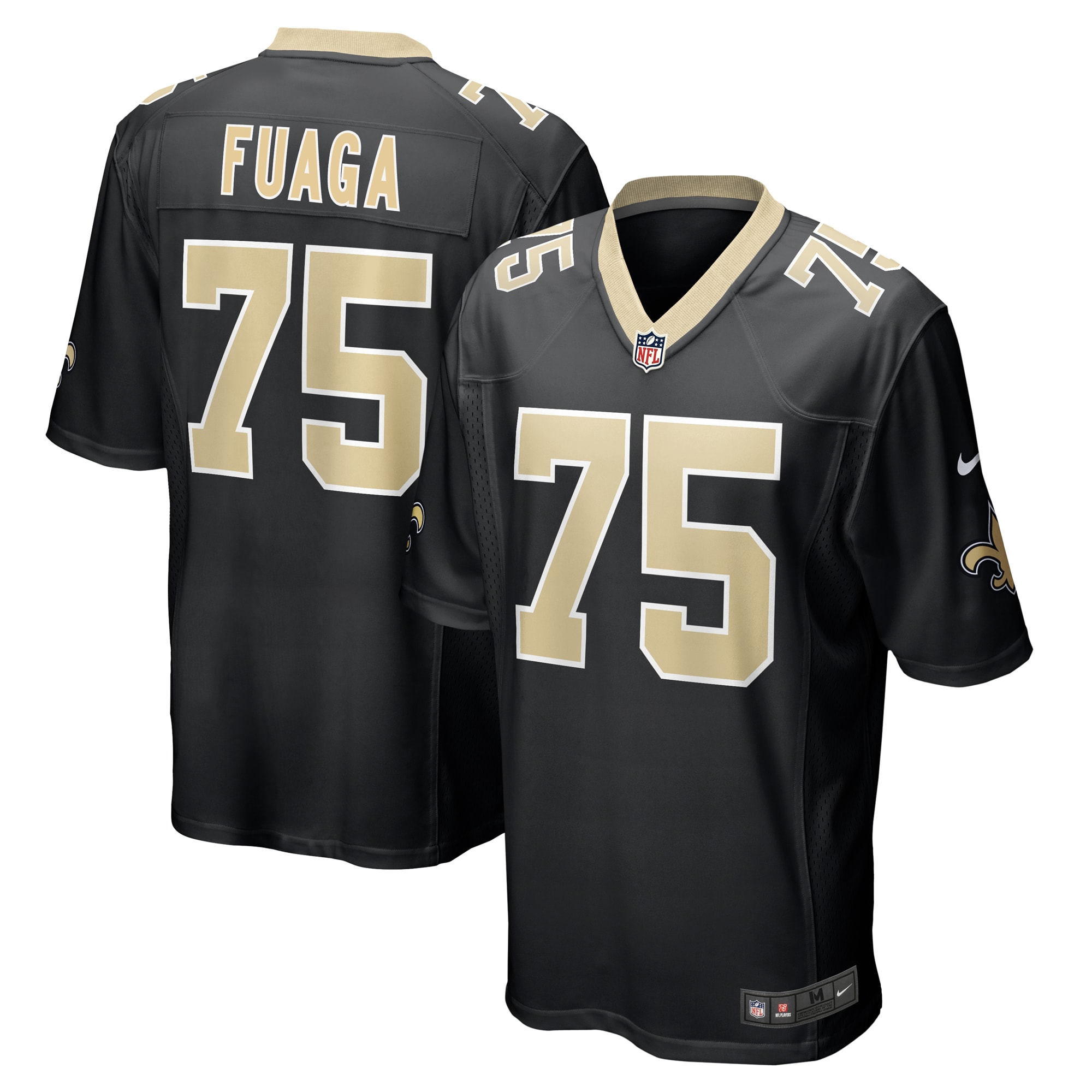 New Orleans Saints Taliese Fuaga Black Game NFL Jersey Men's