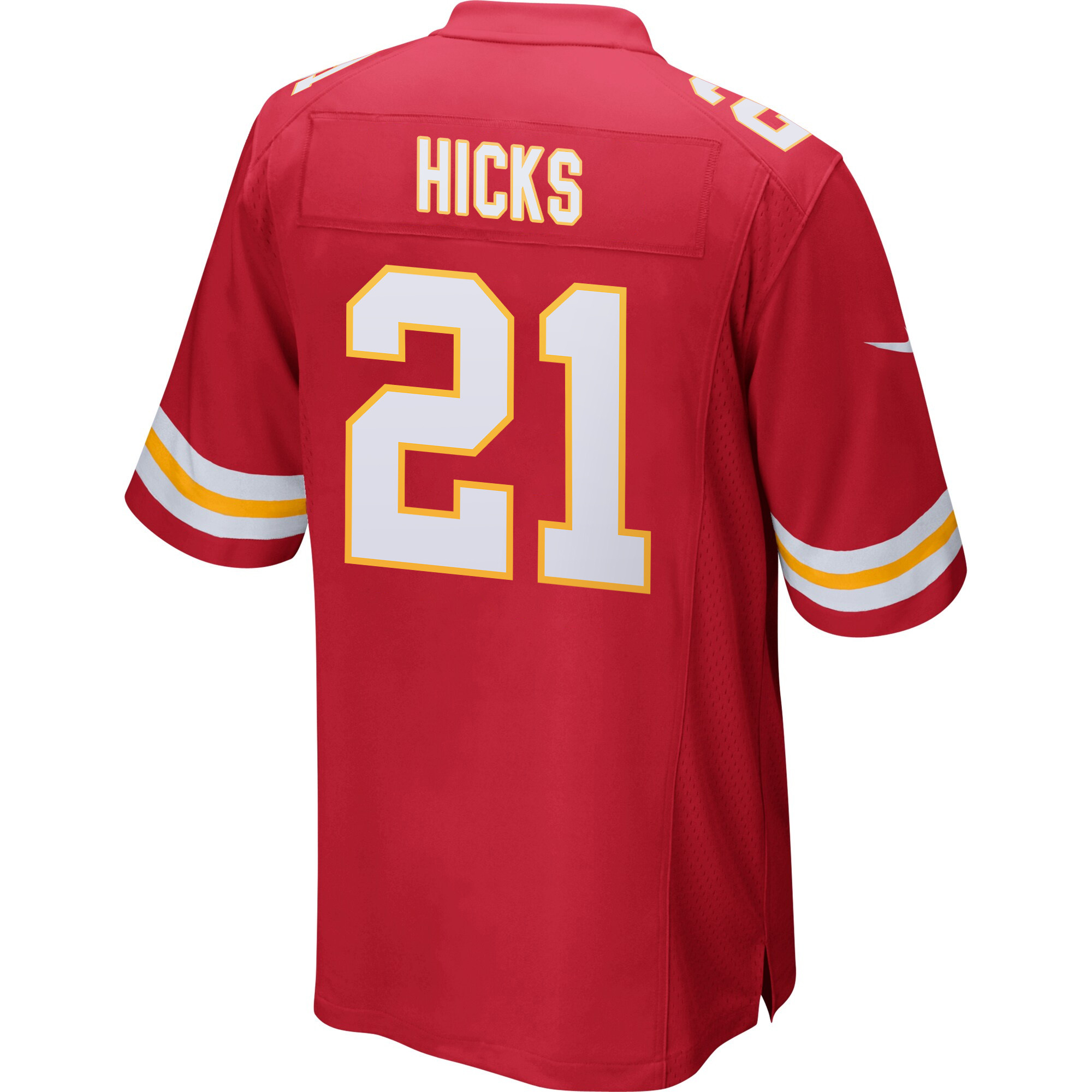 Jaden Hicks 21 Kansas City Chiefs Super Bowl LIX Champions Patch Game Red NFL Jersey Men's